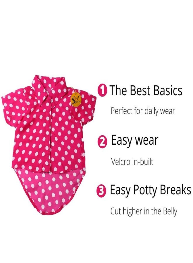 Sage Square Crazy Printed Dog Shirt, Trending Dog Shirt, Ultra Soft & Light Weight, Comfortable & Breathable Dog Apparel, Trendy Outfit (Medium - 16 inch) (Polka Pink) - Image 5